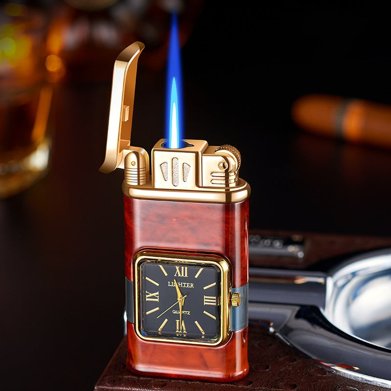 Windproof torch aansteker met vintage horloge