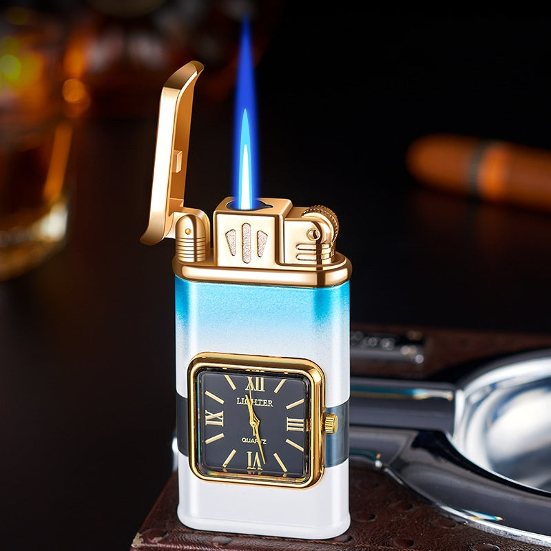 Windproof torch aansteker met vintage horloge